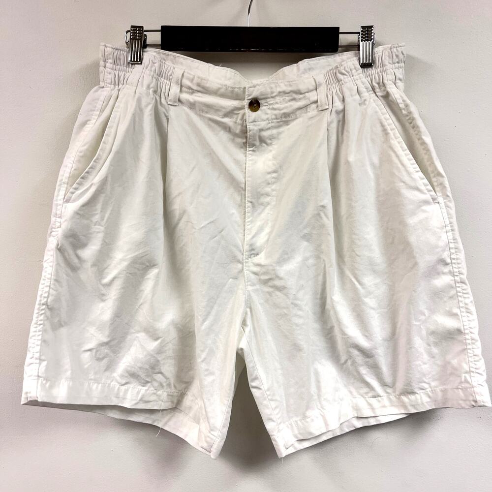 men's Vintage Munsingwear off white 7in inseam elasticated size 36 waist shorts